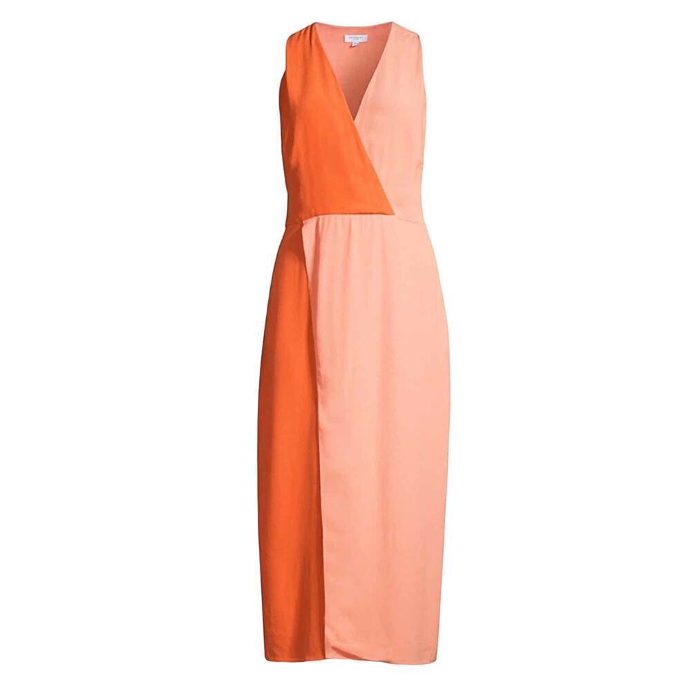 Equipment Galane Colorblock Crepe Business Casual Midi Dress Size 10
